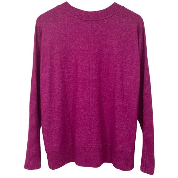 BUFFALO DAVID BITTON NWT Cozy Knit Relaxed Fit V Neck Sweater Heather Pink Large - Picture 2 of 4